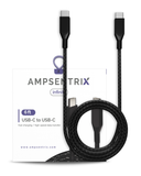 Replacement 6 ft USB Type C To USB Type C Cable (AmpSentrix) (Infinity) (Black) Compatible with Ampsentrix