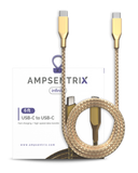 Replacement 6 ft USB Type C To USB Type C Cable (AmpSentrix) (Infinity) (Gold) Compatible with Ampsentrix