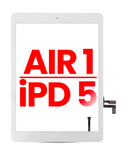 Replacement Digitizer Compatible with Apple iPad Air 1 / iPad 5 (2017) (Home Button Pre-Installed For iPad Air 1) (Aftermarket Plus) (White)