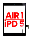 Replacement Digitizer Compatible with Apple iPad Air 1 / iPad 5 (2017) (Home Button Pre-Installed For iPad Air 1) (Aftermarket Plus) (Black)