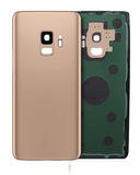 Replacement Back Cover Glass With Camera Lens Compatible with Samsung Galaxy S9 (No Logo) (Aftermarket Plus) (Sunrise Gold)