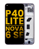 Replacement LCD Assembly With Frame Compatible with Huawei P40 Lite / Nova 6 SE (Refurbished) (Black)