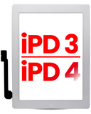Replacement Digitizer Compatible with Apple iPad 3 / iPad 4 (Home Button Pre-Installed For iPad 4) (Aftermarket Plus) (White)