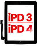 Replacement Digitizer Compatible with Apple iPad 3 / iPad 4 (Home Button Pre-Installed For iPad 4) (Aftermarket Plus) (Black)
