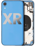 Replacement Back Housing W/ Small Components Pre-Installed Compatible with Apple iPhone XR (Used OEM Pull: Grade C) (Blue)