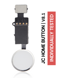 Replacement Home Button Solution Compatible with Apple iPhone 7 / 7 Plus / 8 / 8 Plus / SE (2020) / SE (2022) (Silver) (Version 8.1 / JCID / Individually Tested For Functionality)