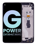 Replacement LCD Assembly With Frame Compatible with Motorola Moto G Power (XT2041/ 2020) (Genuine OEM) (Smoke Black)