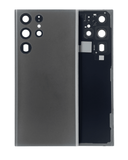 Replacement Back Cover Glass With Camera Lens Compatible with Samsung Galaxy S22 Ultra 5G (No Logo) (Aftermarket Plus) (Graphite)