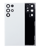 Replacement Back Cover Glass With Camera Lens Compatible with Samsung Galaxy S22 Ultra 5G (No Logo) (Aftermarket Plus) (White)