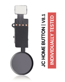 Replacement Home Button Solution Compatible with Apple iPhone 7 / 7 Plus / 8 / 8 Plus / SE (2020) / SE (2022) (Jet / Matte Black) (Version 8.1 / JCID / Individually Tested For Functionality)