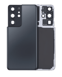 Replacement Back Cover Glass With Camera Lens Compatible with Samsung Galaxy S21 Ultra (No Logo) (Aftermarket Plus) (Phantom Navy)