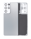 Replacement Back Cover Glass With Camera Lens Compatible with Samsung Galaxy S21 Ultra (No Logo) (Aftermarket Plus) (Phantom Silver)