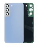 Replacement Back Cover Glass With Camera Lens Compatible with Samsung Galaxy S22 5G (No Logo) (Aftermarket Plus) (Sky Blue)