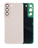Replacement Back Cover Glass With Camera Lens Compatible with Samsung Galaxy S22 5G (No Logo) (Aftermarket Plus) (Pink Gold)