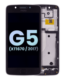 Replacement LCD Assembly With Frame Compatible with Motorola Moto G5 (XT1670 / 2017) (Genuine OEM) (Black)