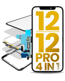 Replacement 4 in 1 Short Flex (Digitizer Touch With Glass + OCA + Frame Pre-installed) Compatible with OCA Master iPhone 12 / 12 Pro (OCA Master)