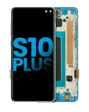 Replacement LCD Assembly With Frame (Without Finger Print Sensor) Compatible with Samsung Galaxy S10 Plus (Aftermarket Plus: TFT) (Prism Blue)