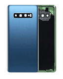 Replacement Back cover Glass With Camera Lens Compatible with Samsung Galaxy S10 Plus (No Logo) (Aftermarket Plus) (Prism Blue)