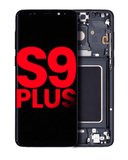 Replacement OLED Assembly With Frame Compatible with Samsung Galaxy S9 Plus (Aftermarket Plus) (Midnight Black)