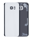 Replacement Back Cover Glass With Camera Lens Compatible with Samsung Galaxy S7 Edge (No Logo) (Aftermarket Plus) (Silver)