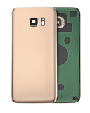 Replacement Back Cover Glass With Camera Lens Compatible with Samsung Galaxy S7 (No Logo) (Aftermarket Plus) Edge (Gold)