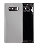 Replacement Back Cover Glass With Camera Lens Compatible with Samsung Galaxy Note 8 (No Logo) (Aftermarket Plus) (Silver)