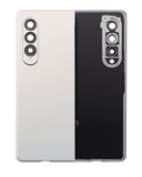 Replacement Back Cover Glass With Camera Lens Compatible with Samsung Galaxy Z Fold 3 5G (Premium) (Phantom Silver)
