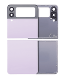 Replacement Top & Bottom Back Cover Glass With Camera Lens Compatible with Samsung Galaxy Z Flip 3 5G (Aftermarket Plus) (Lavender)