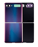 Replacement Top & Bottom Back Cover Glass With Camera Lens Compatible with Samsung Galaxy Z Flip 4G (F700) / Z Flip 5G (F707) (Aftermarket Plus) (Mirror Purple)