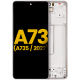 Replacement OLED Assembly With Frame Compatible with Samsung Galaxy A73 (A735 / 2022) (Refurbished) (White)