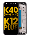 Replacement LCD Assembly With Frame Compatible with LG K40 (2019 / X420) / K12 Plus (Refurbished) (Moroccan Blue)