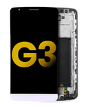 Replacement LCD Assembly With Frame Compatible with LG G3 (Refurbished) (White)