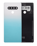 Replacement Back cover Glass With Camera Lens Compatible with LG Stylo 6 / K71 (White)