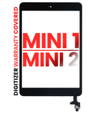 Replacement Digitizer With IC Chip & Home Button Pre-Installed Compatible with Apple iPad Mini 1 / iPad Mini 2 (Aftermarket Pro: XO7) (Black)
