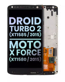 Replacement LCD Assembly With Frame Compatible with Motorola Droid Turbo 2 (XT1585 / 2015) / Moto X Force (XT1580 / 2015) (Genuine OEM) (Black)