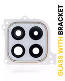 Replacement Back Camera Lens With Bracket Compatible with Samsung Galaxy A22 5G (A226 / 2021) (White)
