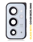Replacement Back Camera Lens With Cover Bezel Ring Compatible with OnePlus 9RT 5G (Nano Silver)