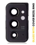 Replacement Back Camera Lens With Cover Bezel Ring Compatible with OnePlus 9RT 5G (Hacker Black)