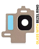 Replacement Back Camera Lens With Bezel Ring Compatible with Samsung Galaxy S8 (Gold)