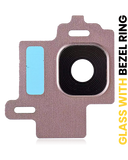 Replacement Back Camera Lens With Bezel Ring Compatible with Samsung Galaxy S8 (Rose Gold)