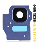 Replacement Back Camera Lens With Bezel Ring Compatible with Samsung Galaxy S8 Plus (Blue)
