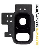 Replacement Back Camera Lens With Bracket / Bezel Compatible with Samsung Galaxy S9 (Midnight Black)