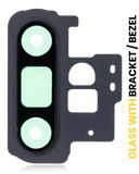 Replacement Back Camera Lens With Bracket / Bezel Compatible with Samsung Galaxy Note 10 Plus / 5G (Aura Black)