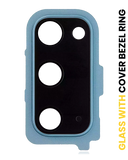 Replacement Back Camera Lens With Cover Bezel Ring Compatible with Samsung Galaxy S20 / S20 5G (Cloud Blue)