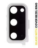 Replacement Back Camera Lens With Cover Bezel Ring Compatible with Samsung Galaxy S20 / S20 5G (Cloud White)