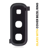 Replacement Back Camera Lens With Cover Bezel Ring Compatible with Samsung Galaxy Fold 4G / 5G (Cosmos Black)