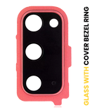 Replacement Back Camera Lens With Cover Bezel Ring Compatible with Samsung Galaxy S20 / S20 5G (Red)
