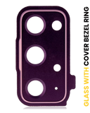 Replacement Back Camera Lens With Cover Bezel Ring Compatible with Samsung Galaxy S20 FE 4G / 5G (Purple)