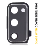 Replacement Back Camera Lens With Cover Bezel Ring Compatible with Samsung Galaxy S20 FE 5G (Cloudy White)