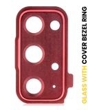 Replacement Back Camera Lens With Cover Bezel Ring Compatible with Samsung Galaxy S20 FE 4G / 5G (Cloud Red)